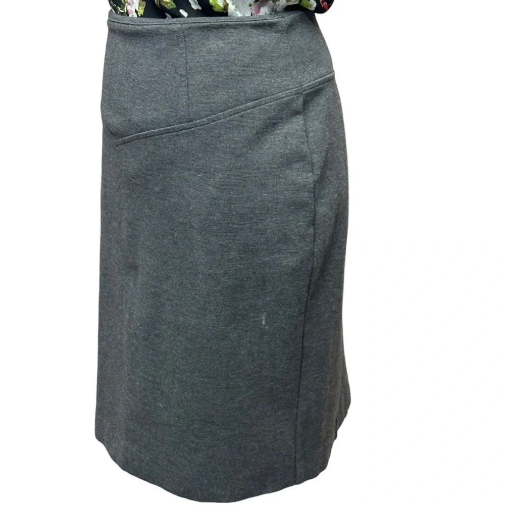 Michael Kors Gray Career Pencil Stretch Skirt Fully Lined With Slit Size 10‎